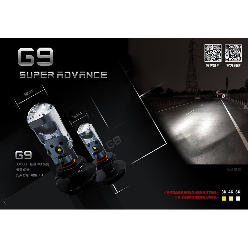 現貨 免運費 星爵 G8 G9 魚眼大燈 H4 H7 專用小孔魚眼LED大燈 LED force 雷霆s JETS