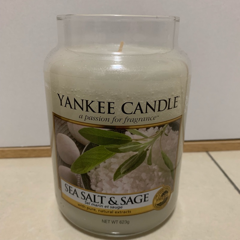 （保留中）Yankee Candle Sea Salt &amp; Sage/海鹽與鼠尾草/瓶中燭/22oz