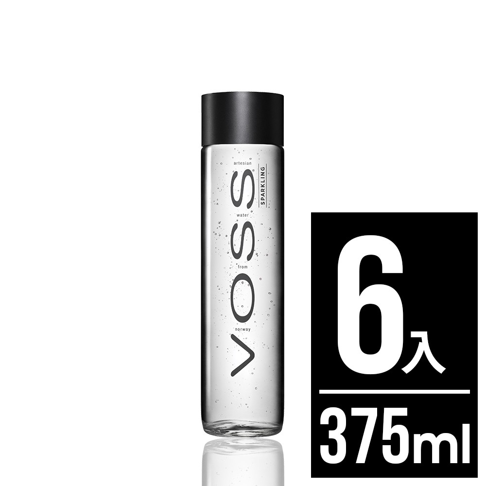 【VOSS芙絲】挪威頂級氣泡礦泉水(375mlx6入) - 時尚玻璃瓶