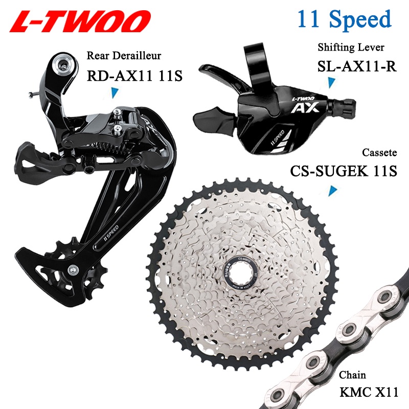 Ltwoo AX11 11speed MTB 組組包括右變速器後變速器後變速器和盒式 11 速度 42T / 46T /