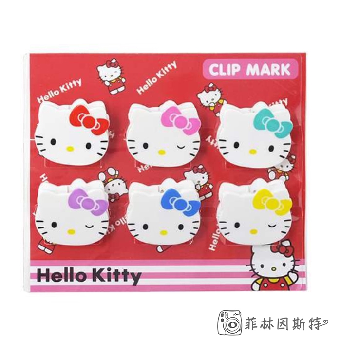 Sanrio 三麗鷗【 Kitty 塑膠夾 6入 】日本進口 Hello Kitty 凱蒂貓 造型夾 照片牆 菲林因斯特