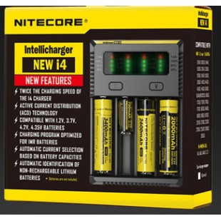 官方原裝 NiteCore NEW I4 4槽多充 電池智能充電器適用3號4號18650等