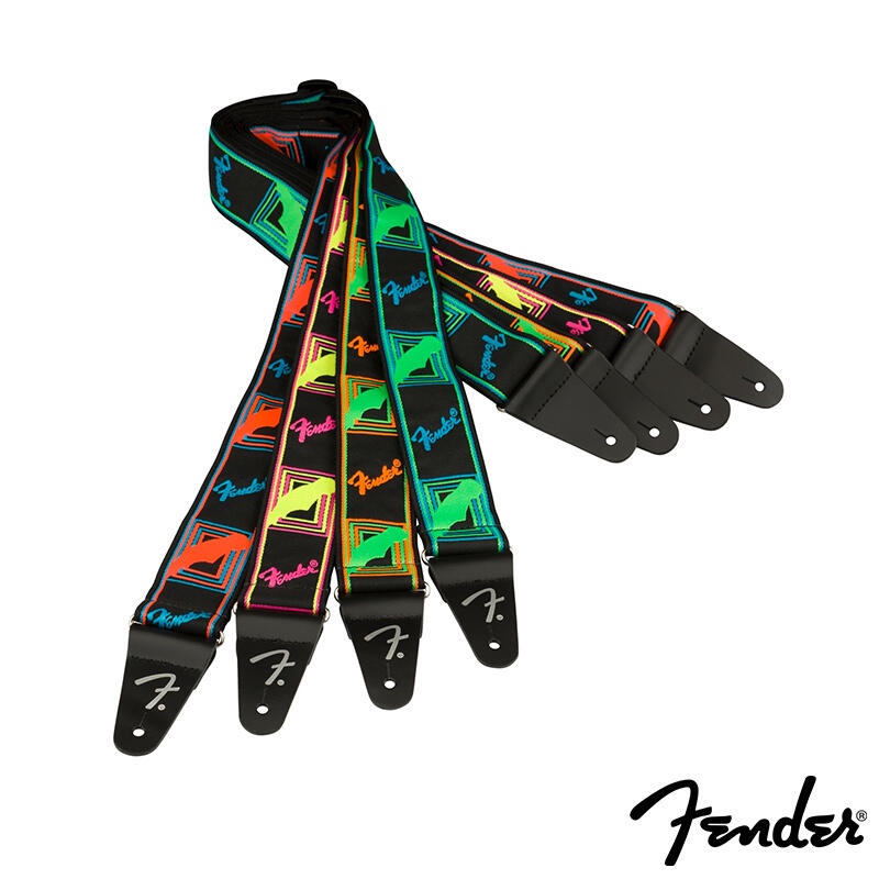 Fender Neon Monogrammed Strap 編織 彩色 背帶【又昇樂器.音響】