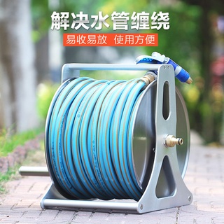 ♥免運♥ 水管收納架 收納架 捲線器 不銹鋼水管收納架澆水花園軟家用高壓園藝園林收管水管車卷管器