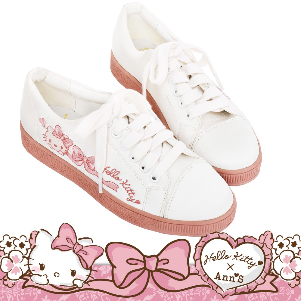 HELLO KITTY X Ann’S LADY美人緞面夢幻球鞋-白
