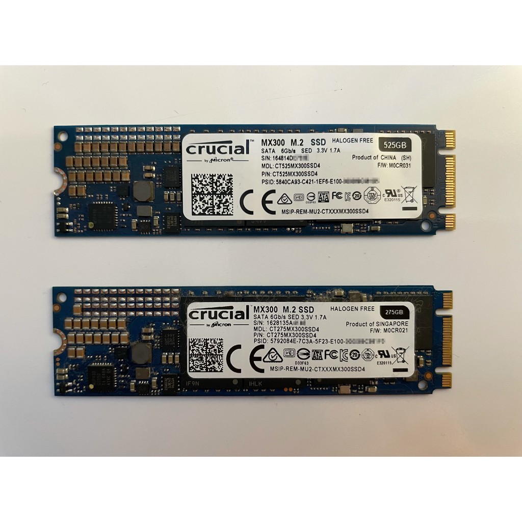 美光 Crucial MX300 SATA M.2 2280 SSD 固態硬碟 (525GB / 275GB)