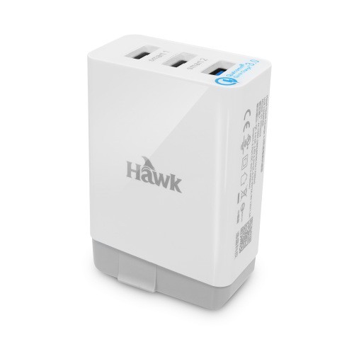 【米路3C】 Hawk Quick Charge3.0  QC3.0 5.4A快速充電器 USB旅充 3孔輸出 快又穩