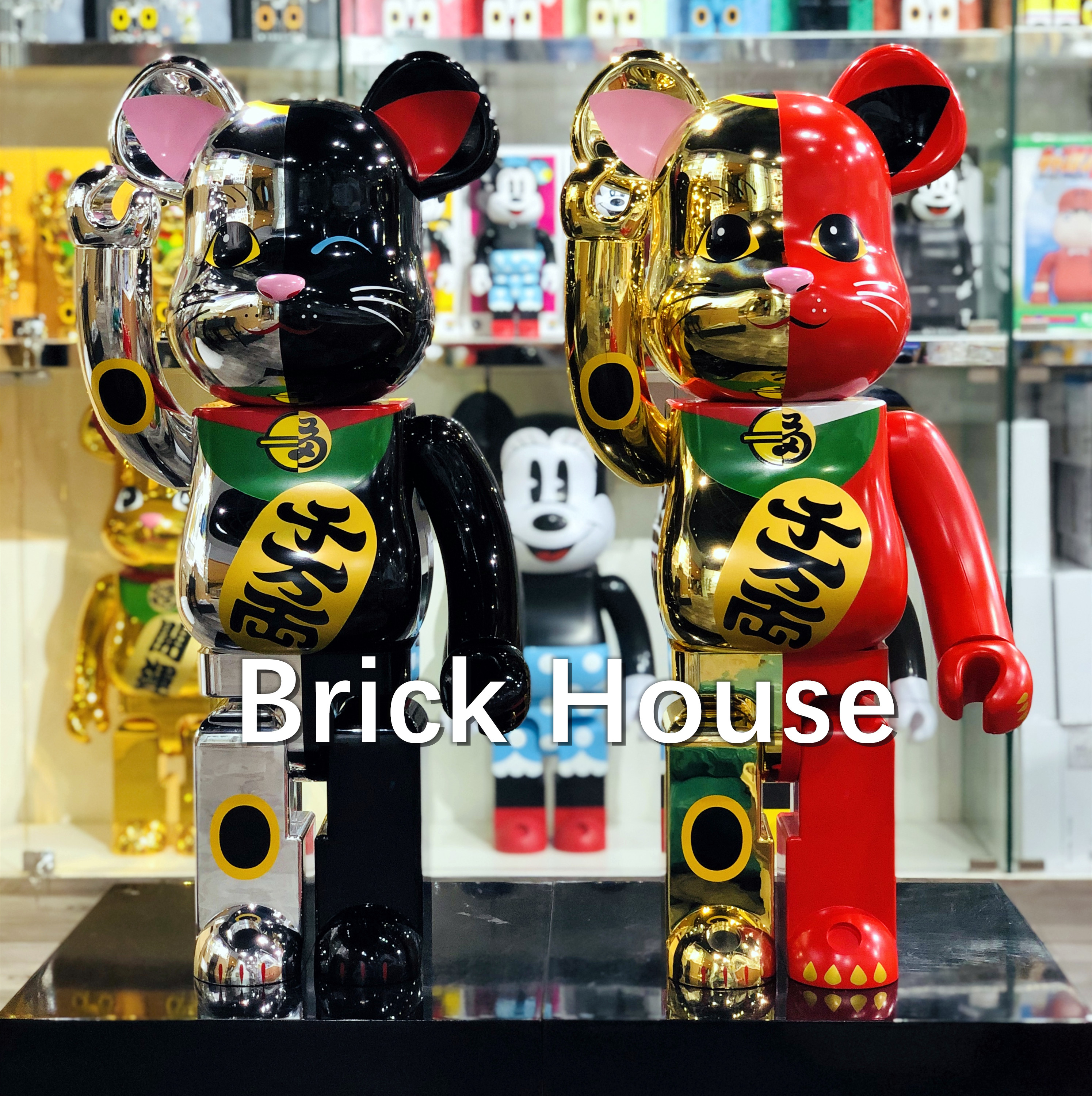 Bearbrick Be Rbrick 1000 銀黑金紅鴛鴦招財貓千萬兩一對 蝦皮購物