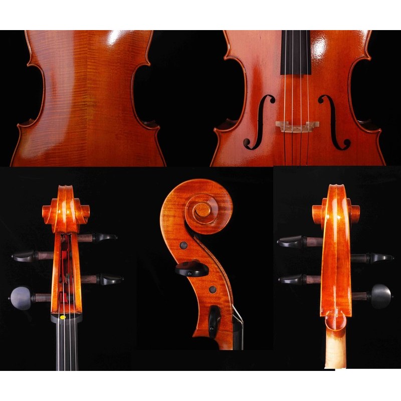 [首席提琴] 義大利 金黃色 油性漆 仿古 手工製作 歐洲老木料 4/4 大提琴 專業演奏琴 LARSEN 琴弦 AUBERT