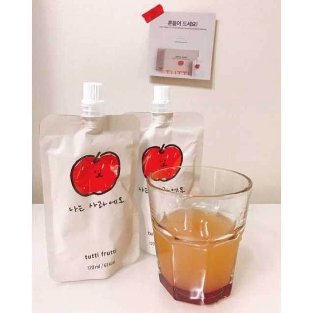 🇰🇷韓國🔥 爆款 tutti frutti 100%蘋果汁-120mlX30包(單盒) 🔥笑臉 微笑蘋果汁100%蘋果汁