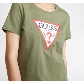 正版 Guess Original Triangle Logo Tee 墨綠色 倒三角經典logo