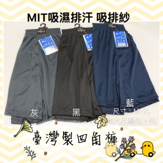 姊姊棉海 臺灣製四角褲 平口褲 MIT 吸濕排汗 透氣紗 吸排纖維 透氣好穿 男內褲GVGOLF加大四角褲4L 5L
