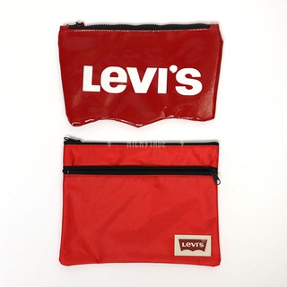 LEVIS BAG 紅色 漆皮 大LOGO 小標 兩層式 化妝包 收納袋 置物袋【LVS005】