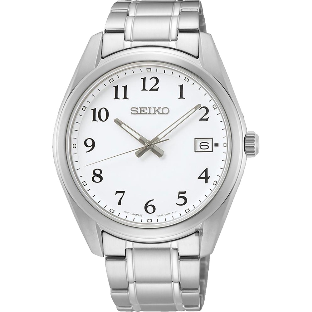 【金台鐘錶】SEIKO精工(藍寶石水晶鏡面) 時尚鋼帶 防水100米 男錶 40mm (數字面)SUR459P1