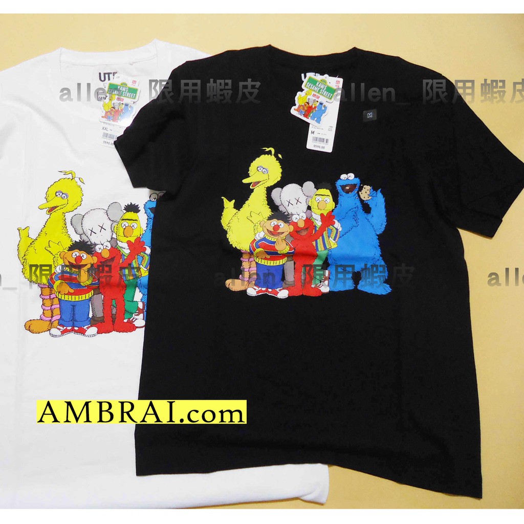 【AMBRAI.com】 UNIQLO x KAWS 芝麻街 家族 聯名 短袖 短T Tee UT 素T T恤 Logo