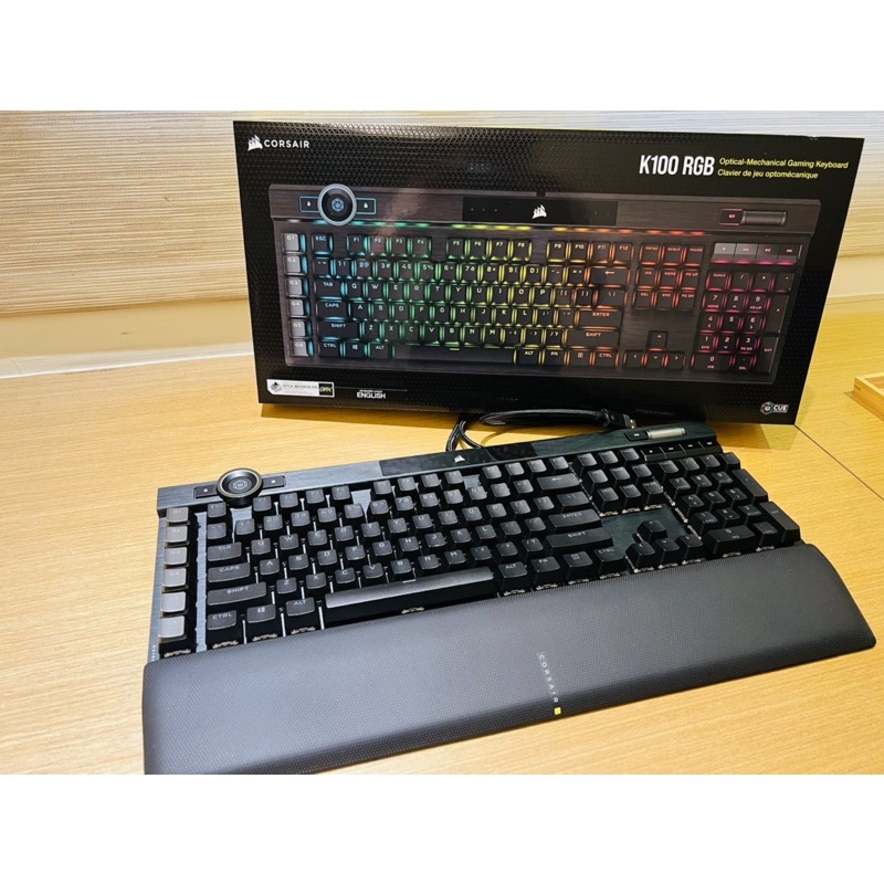 &lt;二手&gt; 9.9成新 海盜船 Corsair K100 RGB 機械式遊戲鍵盤 光軸 英文鍵帽 兩年保固 電競鍵盤