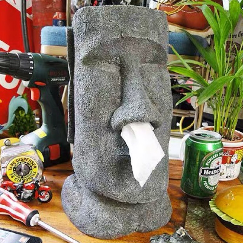 【經典款】MOAI 復活節島石像.人臉像面紙盒