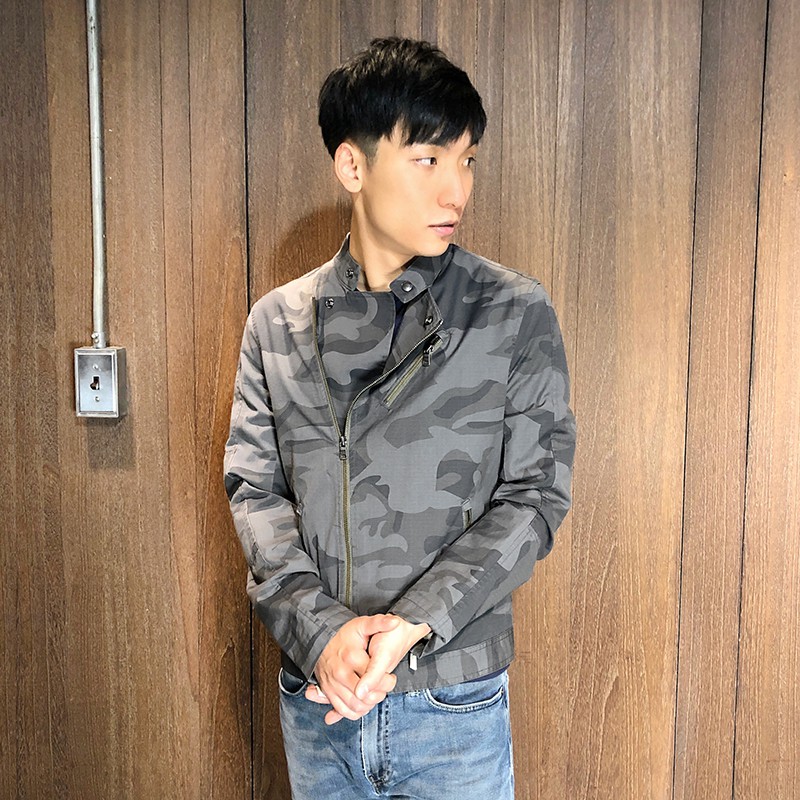 美國百分百【全新真品】Armani Exchange 騎士外套 軍裝 夾克 AX 亞曼尼 男裝 迷彩 S號 A872