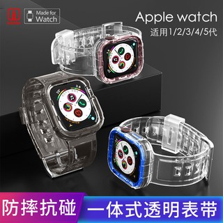 蘋果手錶表帶iwatch表帶6代iwatch5表帶Apple watch運動防摔表帶iWatch4保護殼一體表帶44mm