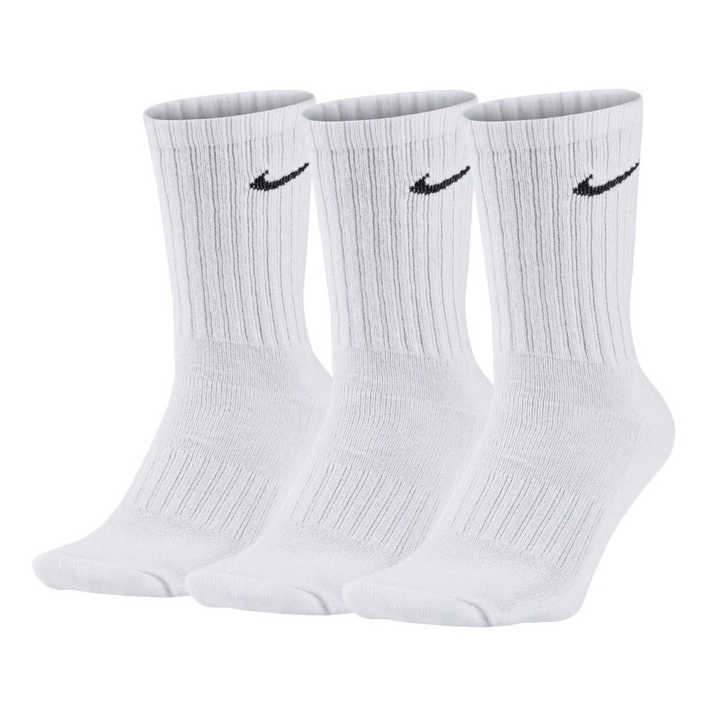 Nike 襪子 Everyday Crew Socks 白 長襪 薄款  三雙一組【ACS】SX7676-100