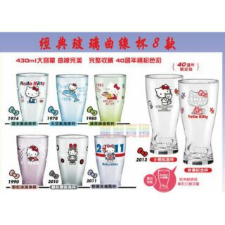 7-11 Hello Kitty杯 優雅時光 40週年經典玻璃曲線杯8款 500元 