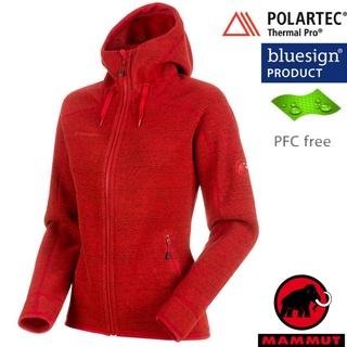 【MAMMUT 長毛象】女款透氣快乾保暖連帽夾克外套 Arctic ML Hooded/ 巖漿紅 15703