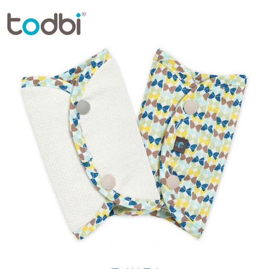 韓國TODBI-雙面有機棉背巾 口水巾(藍色蝴蝶) 米菲寶貝