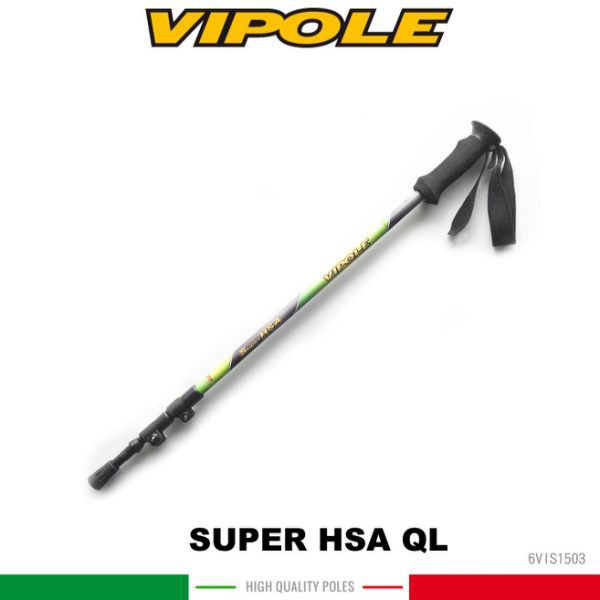 【VIPOLE 義大利 SUPER HSA QL雙快調油壓避震登山杖《綠》】S-1503/手杖/爬山/健行杖/悠遊山水