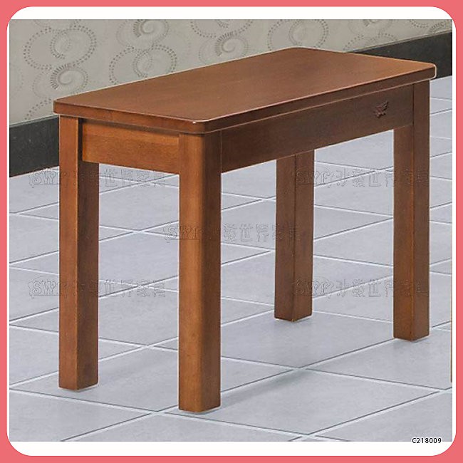 【沙發世界家具】二人柚木色板凳椅〈D489411-08 〉書桌椅/造型椅/會客椅/休閒椅/會客椅/餐椅