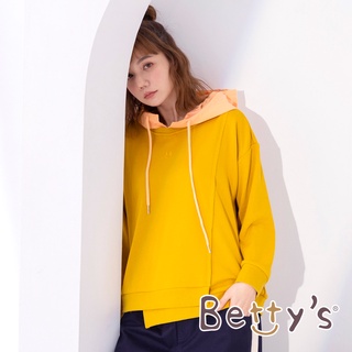 betty’s貝蒂思(05)不規則下擺連帽T-shirt(芥末黃)