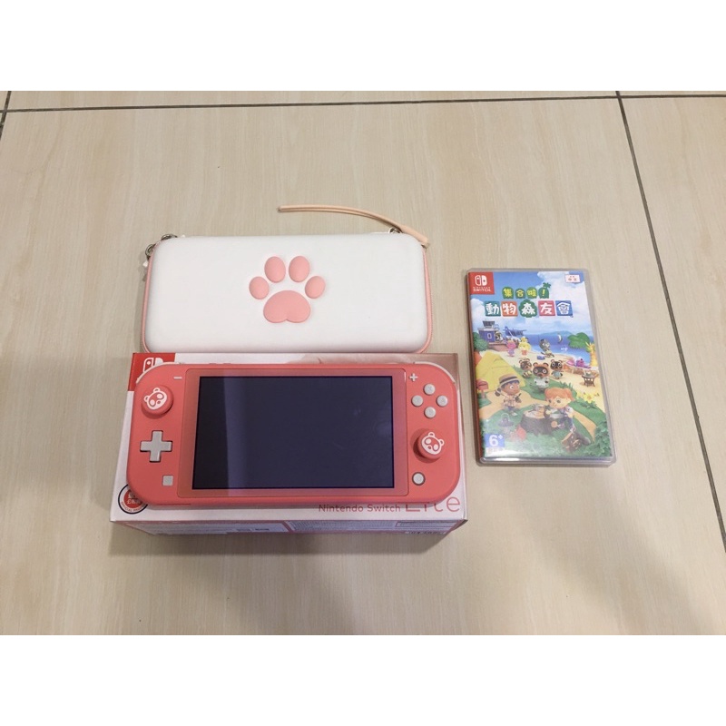 Nintendo Switch Lite 珊瑚粉台版主機 （含動森原版遊戲片）