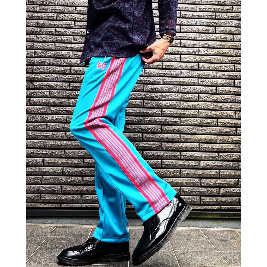 ナロー XS ブラック ブラウン ブルー studious 別注- NEEDLES トラックパンツ black × brown × blue