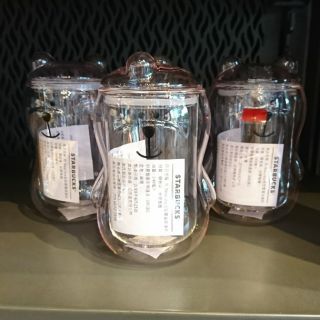 現貨：臺灣 STARBUCKS星巴克粉Bearista造型雙層玻璃杯
