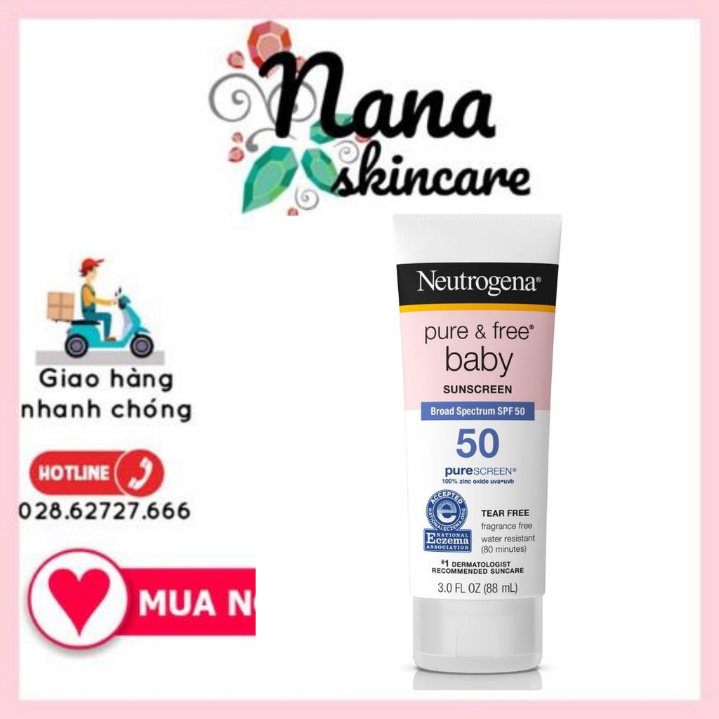 Neutrogena Pure &amp; Free 嬰兒防曬霜廣譜 SPF 50 (88ml)