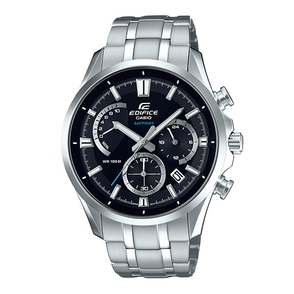 EDIFICE 大型錶眼藍寶石水晶鏡片計時碼錶運動錶款49mm(黑面）_ EFB-550D-1A