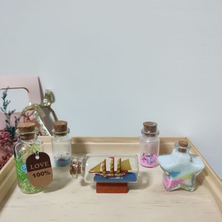 【全新】玻璃瓶 瓶中船 星砂 收藏品 裝飾品