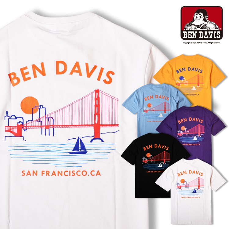 BEN DAVIS PRINT TEE 橋梁 LOGO 短T T恤 短T 猿人 抗菌 防臭 5色