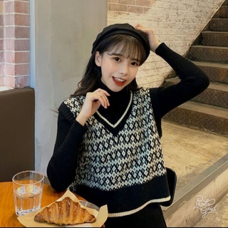 清倉現貨 女生秋冬針織背心 百搭針織背心 學院風 V領毛衣 包芯紗 V領背心 背心 文青 校園穿搭 毛衣背心 打底衫