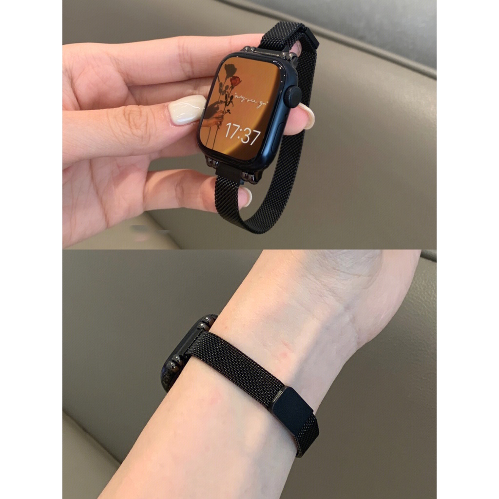 新品 Apple Watch 不鏽鋼錶帶 磁吸錶帶 磁吸表帶 SE 6/5/7 40mm 44mm 女士錶帶