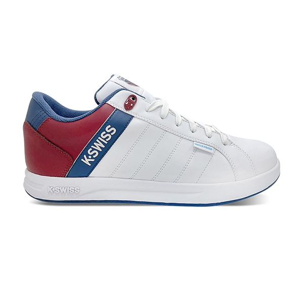 【K-SWISS】Lundahl WP 防水 運動鞋 休閒鞋 金屬Logo 白 藍 紅 女鞋 -96100-180