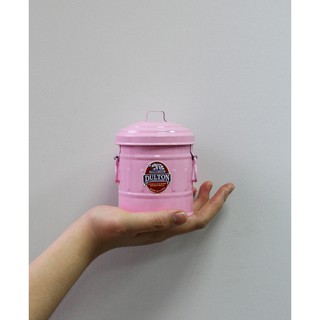日本進口Dulton復古工業風 金屬造型收納桶/垃圾桶380ml(粉紅色) -出清特賣