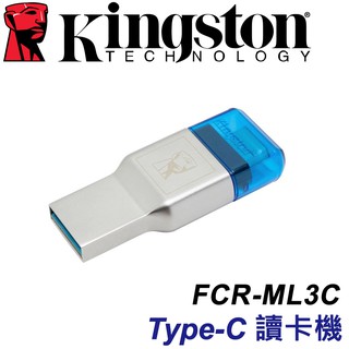 Kingston 金士頓 FCR-ML3C USB USB3.1 Type-C 讀卡機 microSD TF專用