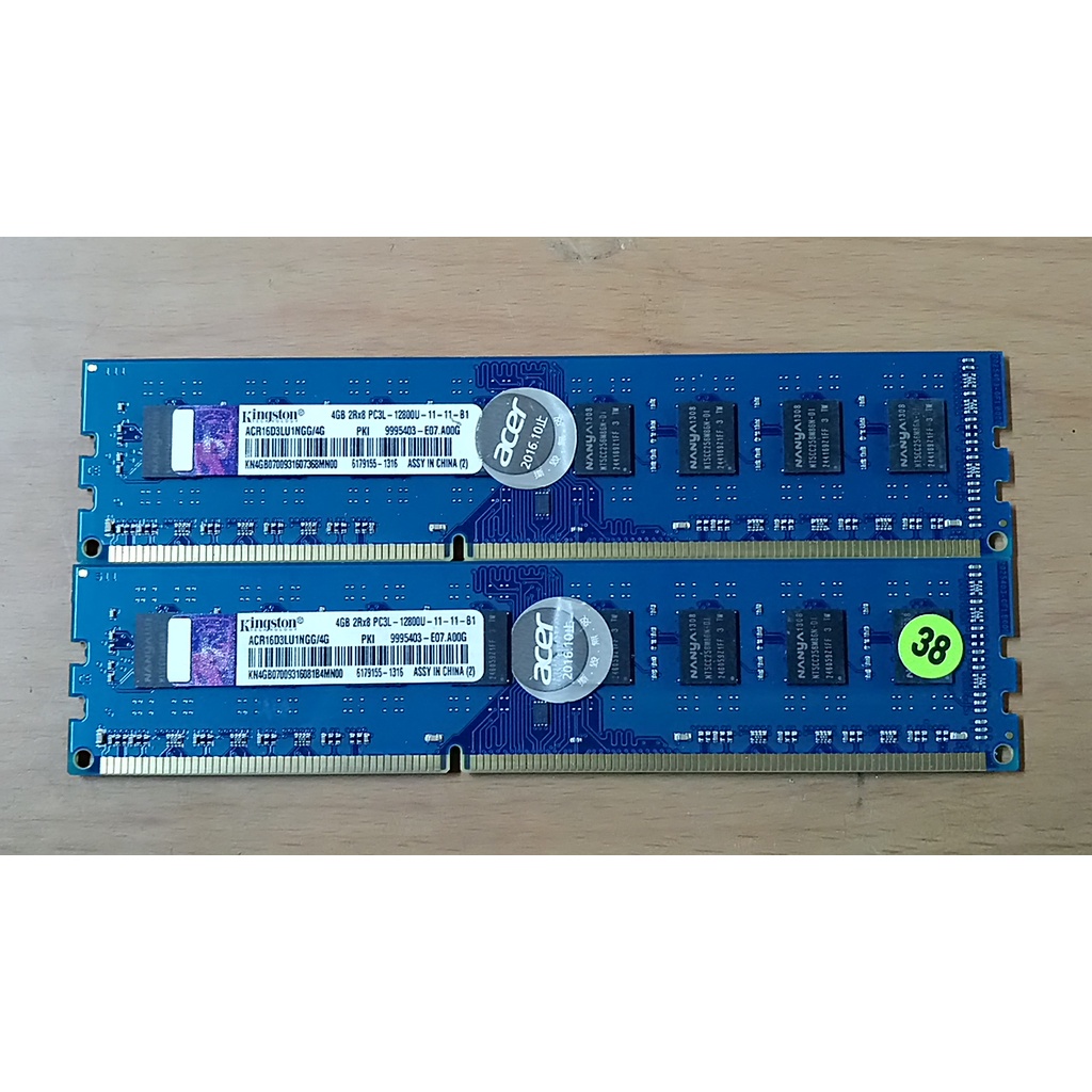 知飾家 二手良品 金士頓 DDR3-1600 4G*2