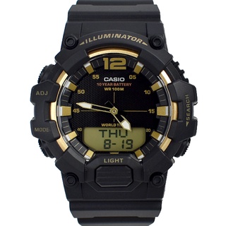 CASIO手錶 雙顯黑金多功能電子錶 NECD30
