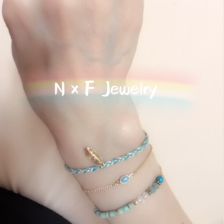 N X F Jewelry編織羽毛原石多層手環手鍊
