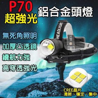《台灣現貨》(附發票)爆亮 新款XHP70伸縮強光LED頭燈 極度亮光 USB充電戶外照釣魚 工地 登山明頭燈