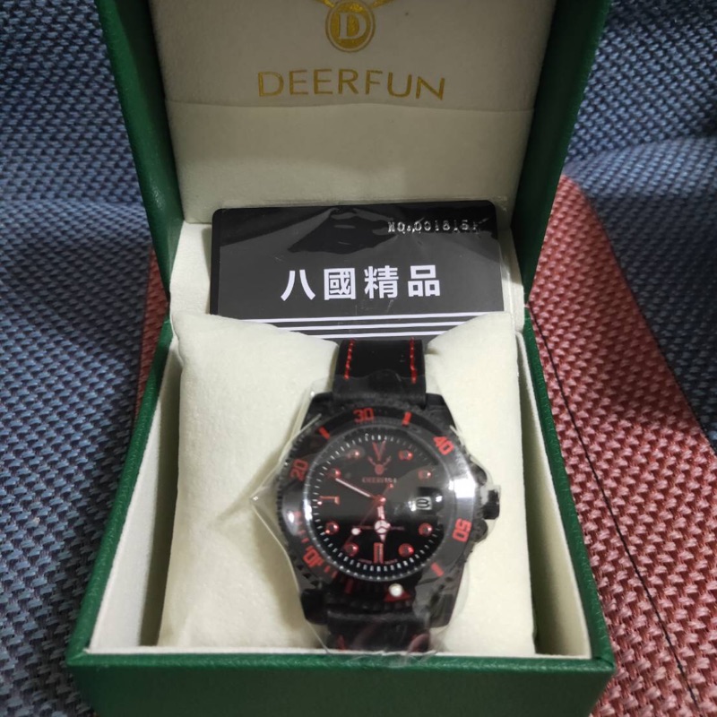 全新正品 美國 精品 品牌 Deerfun 水鬼系列  DF皮革 錶帶 手錶 男錶