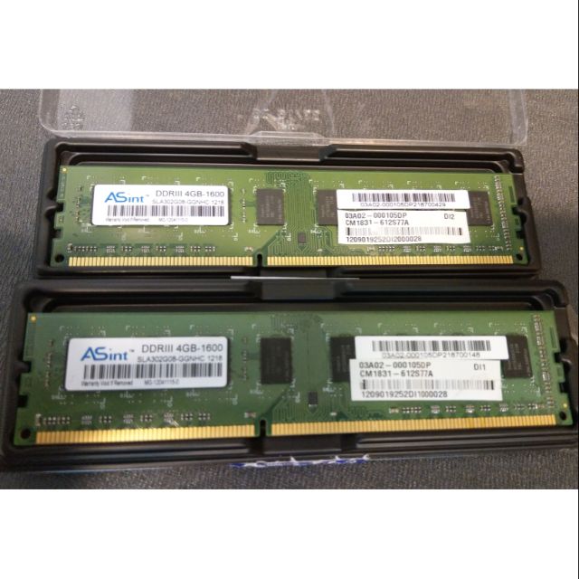 Asint DDR3-1600 4GB 桌上型電腦用記憶體 D3 4G 雙面顆粒