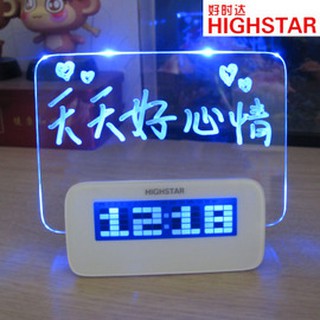 台灣現貨C款藍光/綠光/粉光留言板時鐘 留言板鬧鐘 LED鬧鐘-有HUB/USB-2.0 畢業禮物 交換禮物 聖誕節禮物