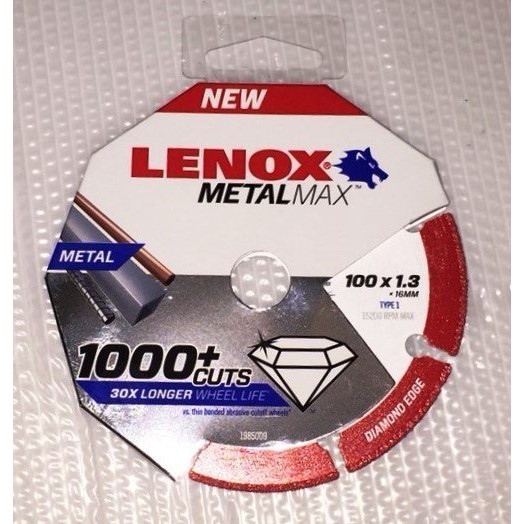 元大百貨舖  LENOX 美國狼牌 METALMAX 4" 風火輪 金鋼狼 鑽石鋸片 切斷砂輪 切片